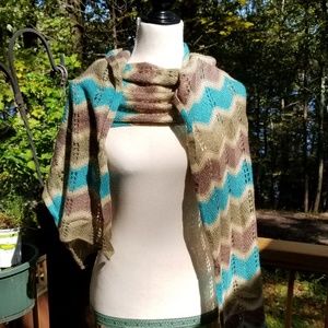 Turquoise and Brown Scarf